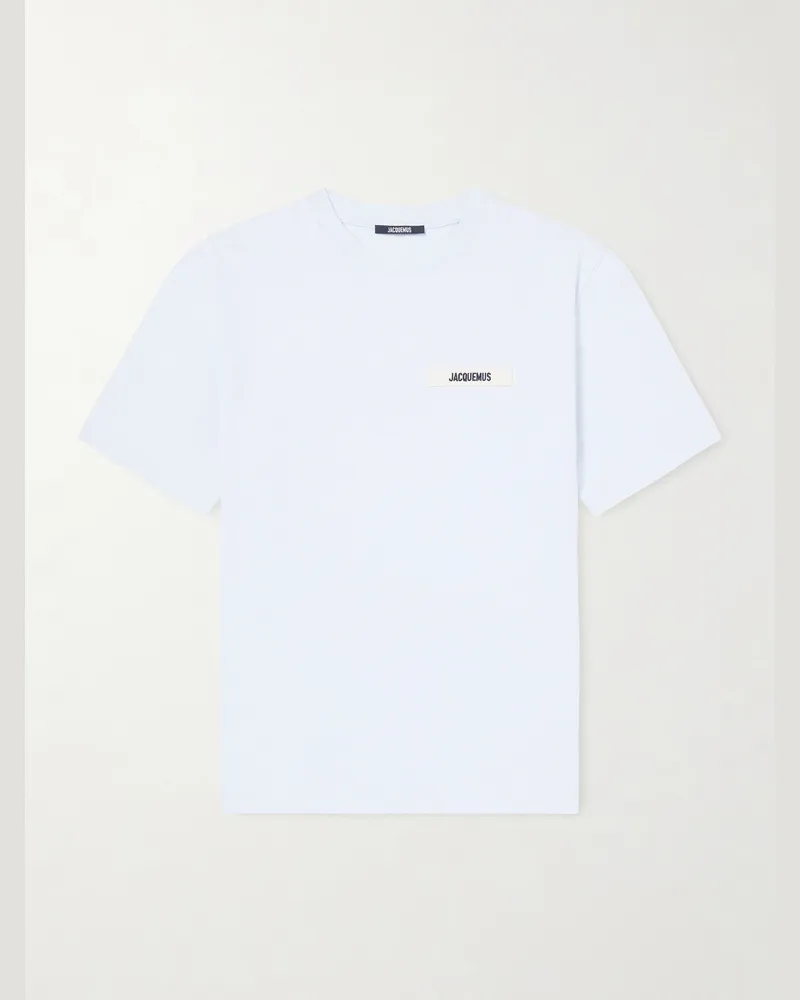 Jacquemus Logo-Appliquéd Cotton-Jersey T-Shirt Blue