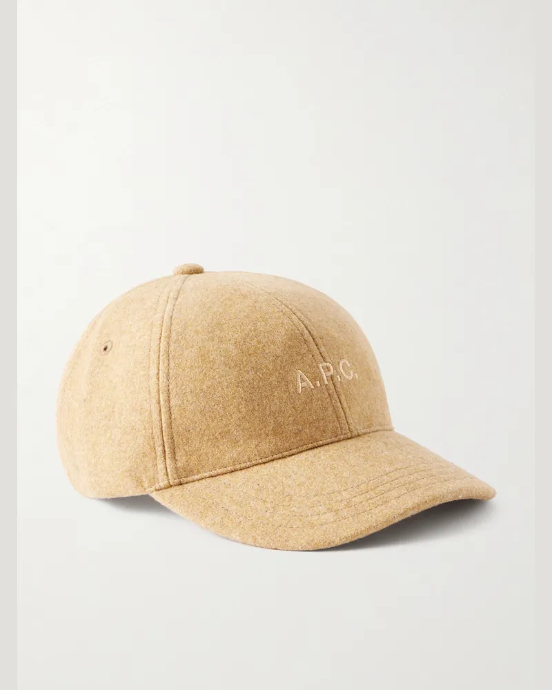 A.P.C. Charlie Baseballkappe aus Wolle mit Logostickerei Neutral