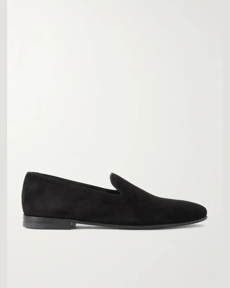 Manolo Blahnik Mario Suede Loafers Black