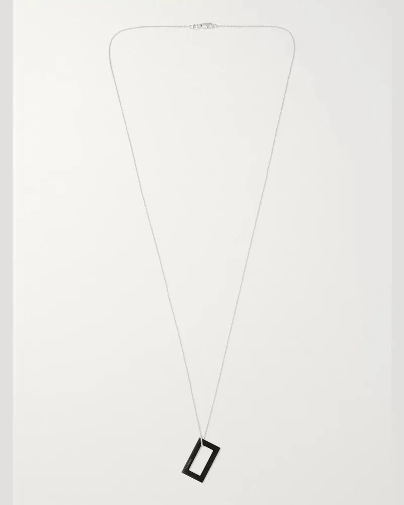 Le Gramme 21/10ths Sterling Silver and Ceramic Necklace Black