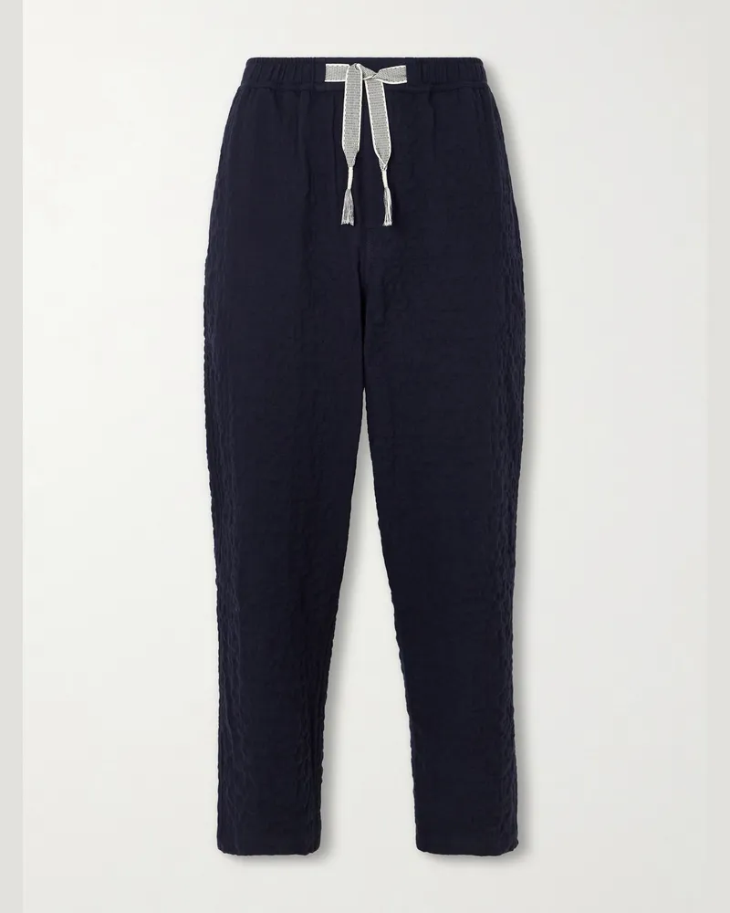 Orlebar Brown Sonoran schmal zulaufende Hose aus einer Baumwollmischung mit Kordelzugbund Blau