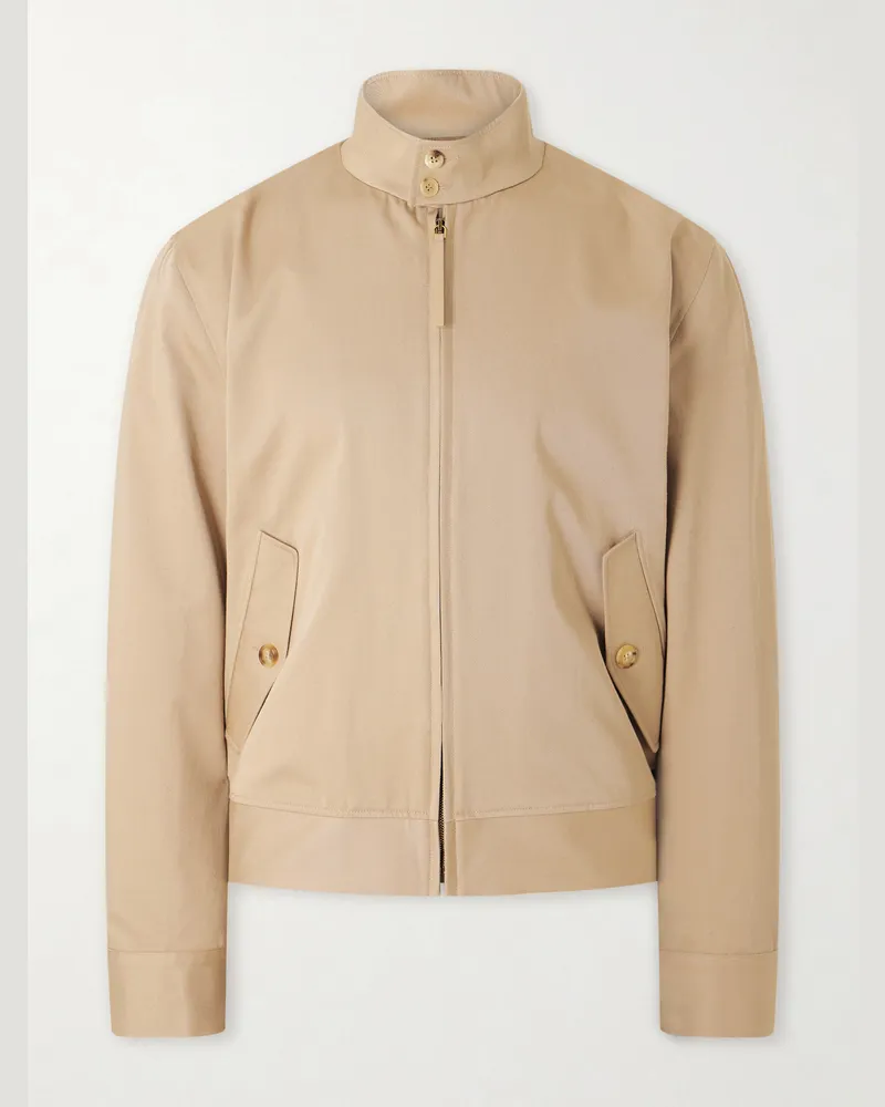 Gabriela Hearst Cotton-Twill Harrington Jacket Neutrals