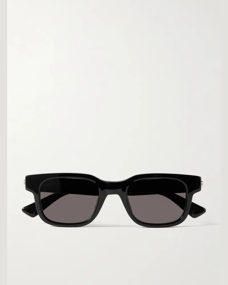 Bottega Veneta Sonnenbrille mit rechteckigem Rahmen aus Azetat Schwarz