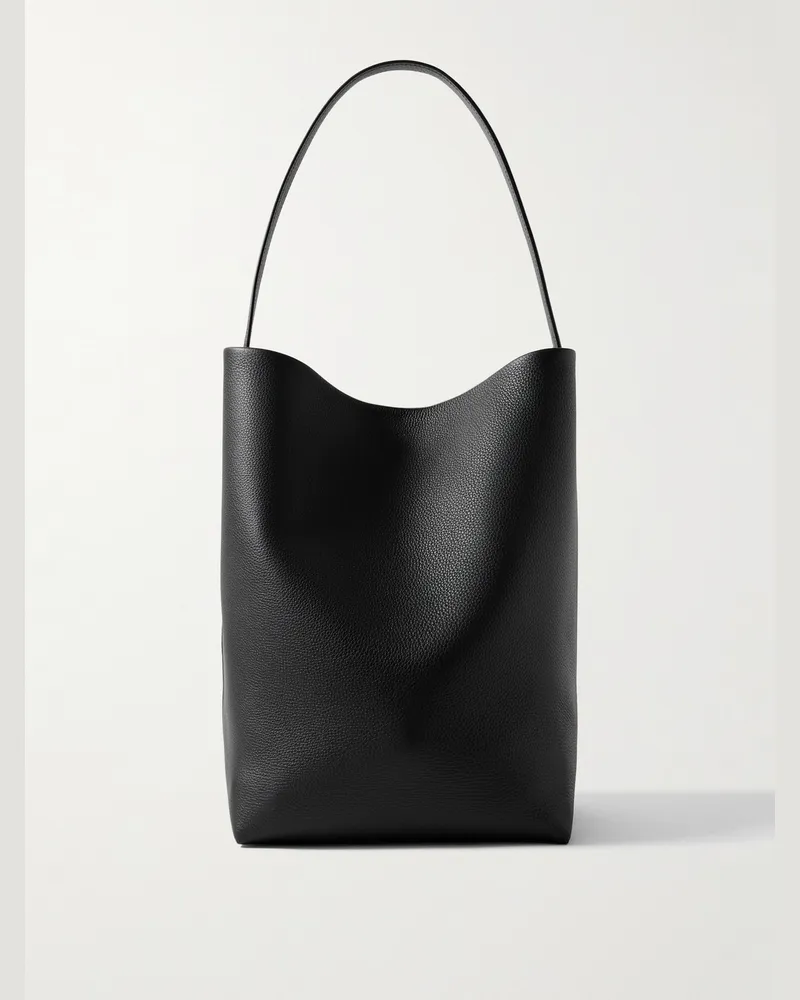 The Row N/S Park Large Full-Grain Leather Tote Bag Black