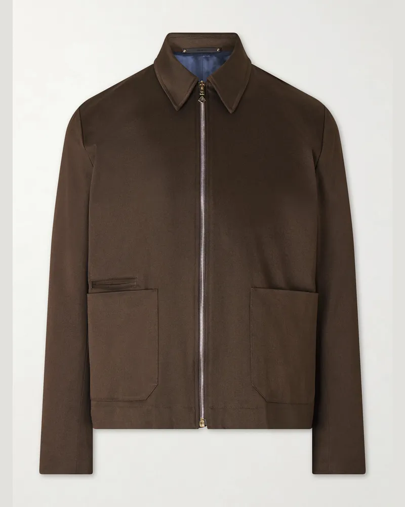 Paul Smith Cotton-Blend Twill Jacket Brown