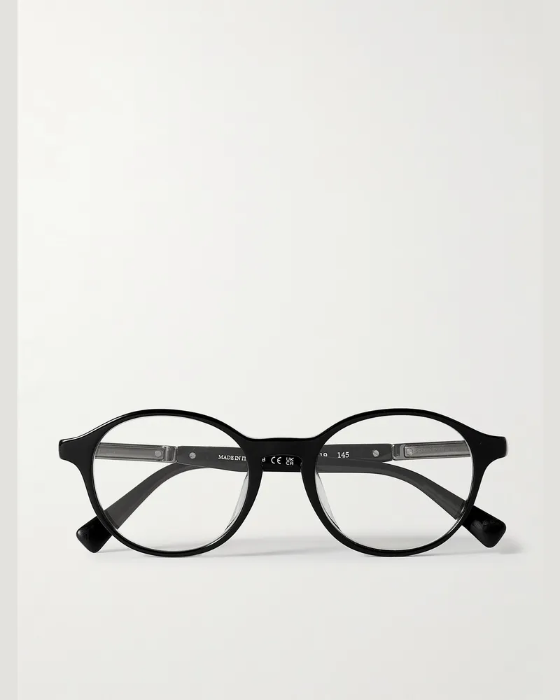 Brunello Cucinelli Brille mit rundem Rahmen aus Azetat Schwarz