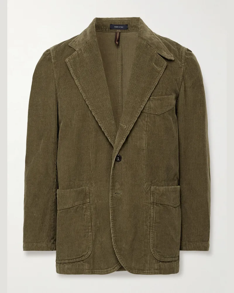 Drake's Field Games Cotton-Corduroy Blazer Green