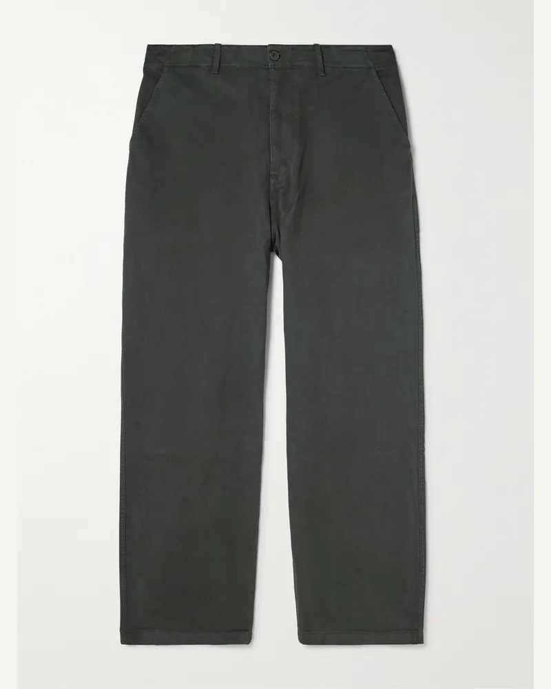 Frame Denim Gerade geschnittene Chino aus Twill aus einer Baumwollmischung Braun