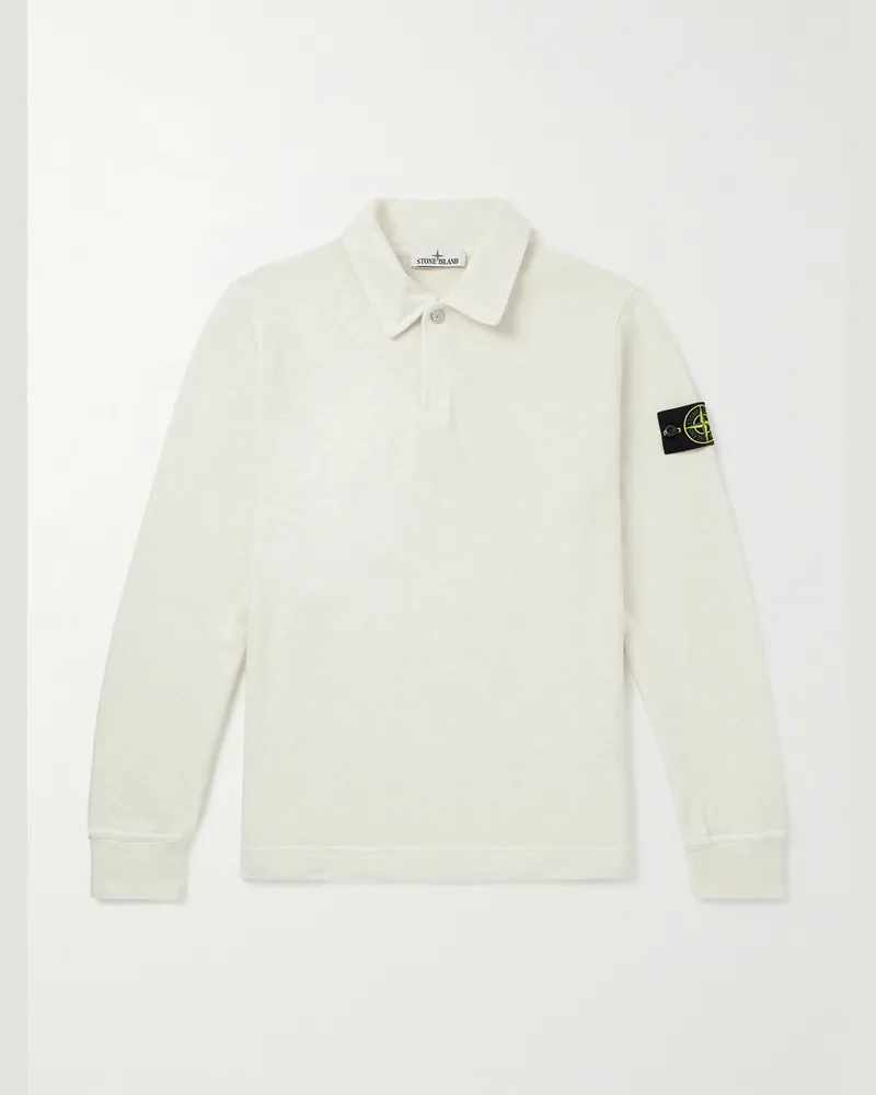 Stone Island Oberteil aus Baumwoll-Jersey mit Polokragen und Logodetail Neutral