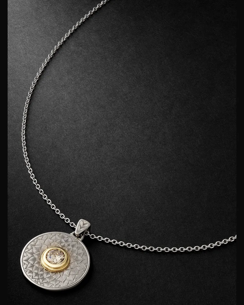Duffy Jewellery 18-Karat White and Yellow Gold Diamond Necklace Silber