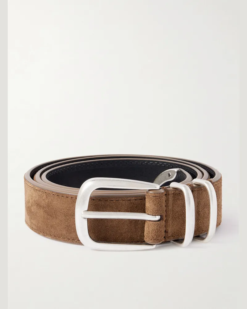 Officine Creative Italia Gürtel aus Veloursleder, 3 cm Braun