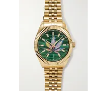 Jacquie Aiche Legacy High Life goldfarbene Uhr mit Kristallen