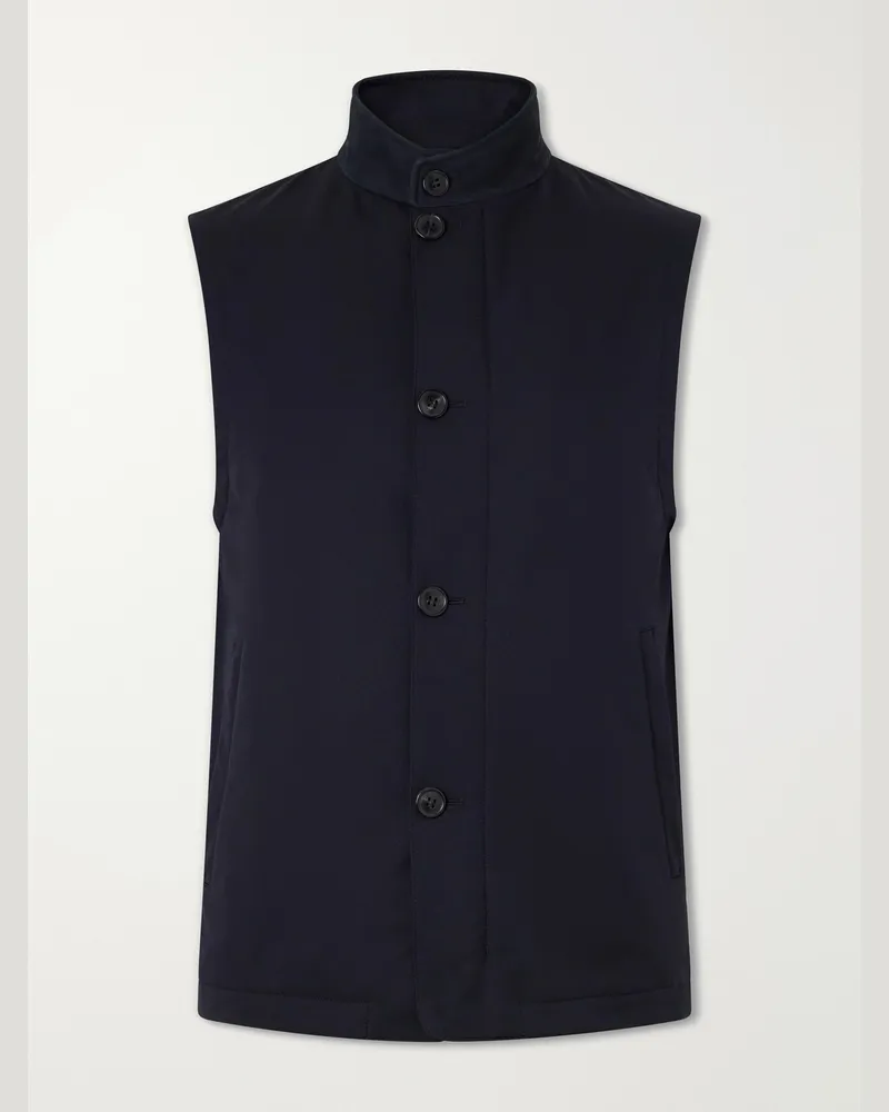 Ermenegildo Zegna Twill Padded Vest Blue