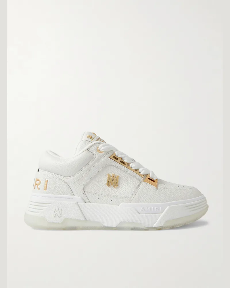 Amiri MA-1 Sneakers aus vollnarbigem Leder mit Verzierungen und Metallic-Details Weiß