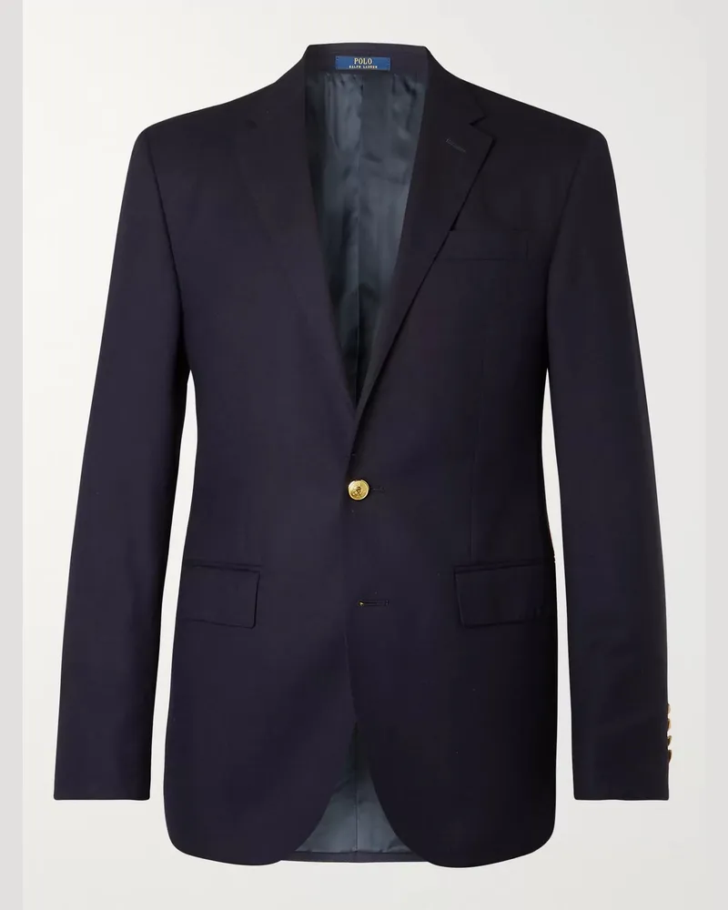 Ralph Lauren Navy Slim-Fit Unstructured Linen-Blend Blazer Blue