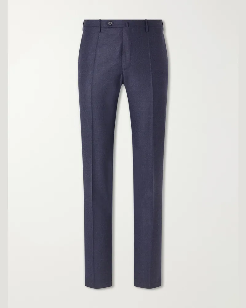Slowear Straight-Leg Wool and Cashmere-Blend Trousers Blue