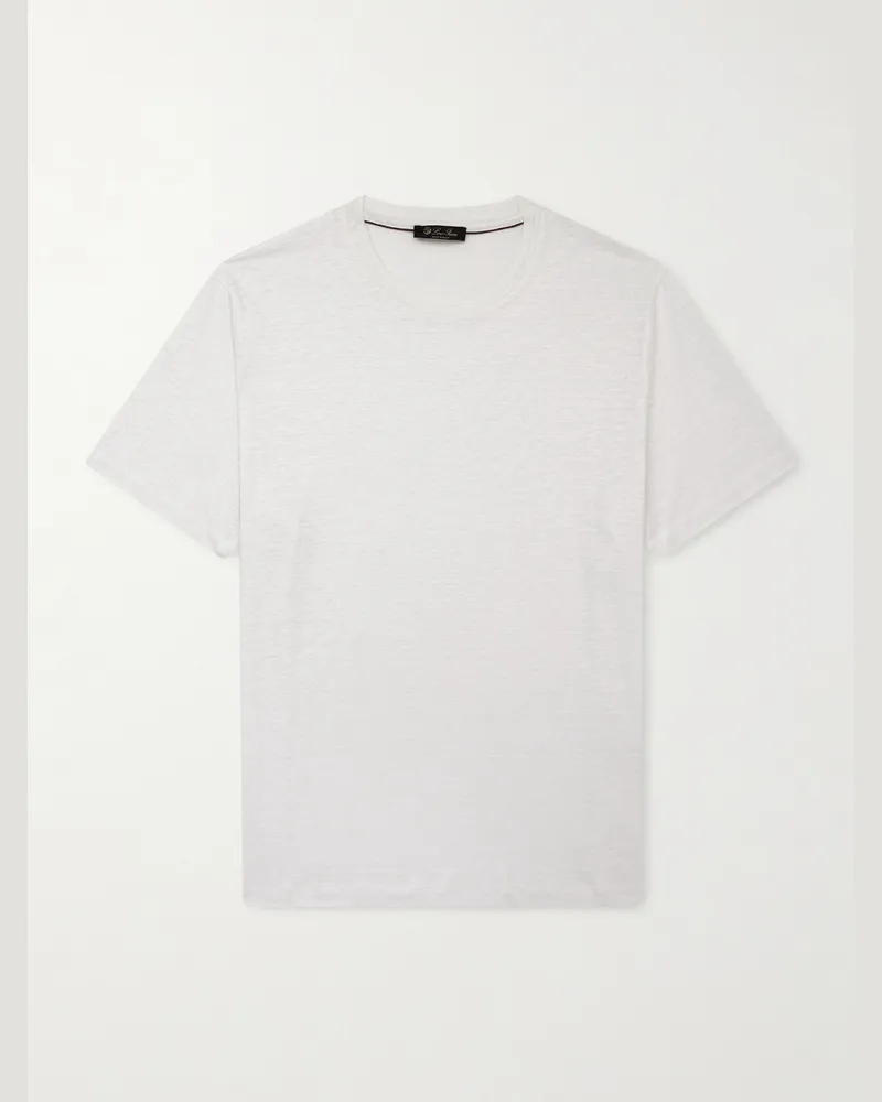 Loro Piana T-Shirt aus Leinen Weiß