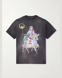 SAINT MXXXXXX Saint Seiya T-Shirt aus Baumwoll-Jersey mit Print Grau