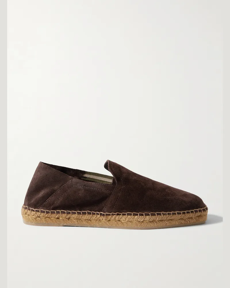 Castañer Parker Collapsible-Heel Suede Espadrilles Brown
