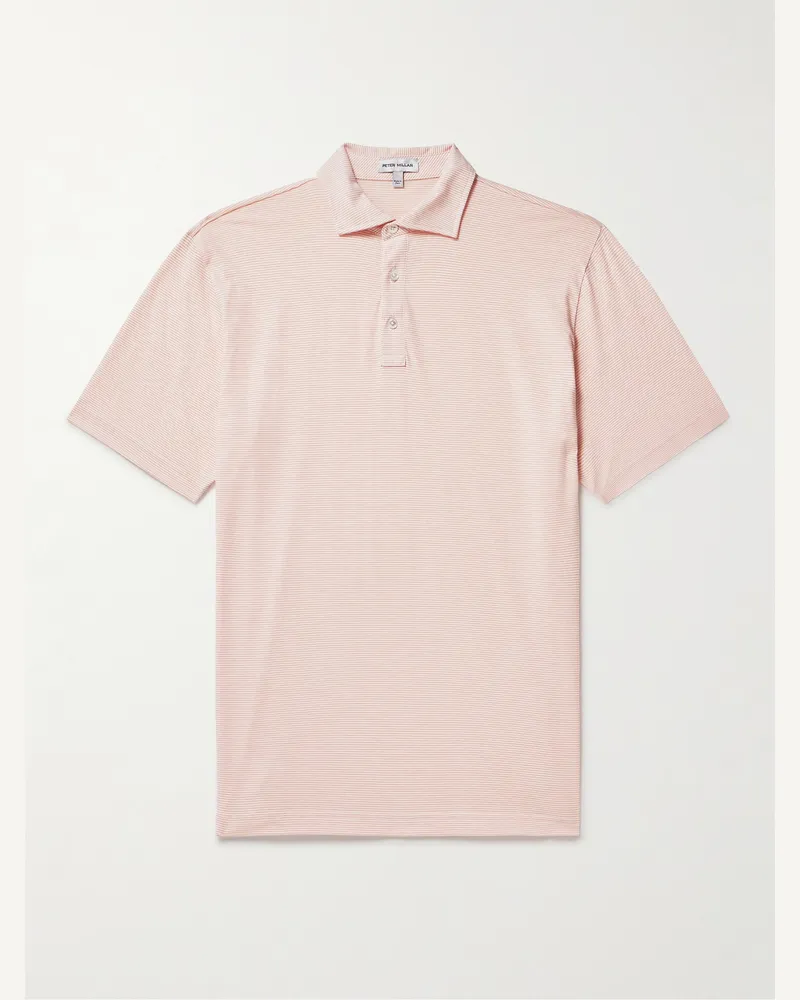 Peter Millar Pilot Polohemd aus gestreiftem Pima-Baumwoll-Jersey Pink