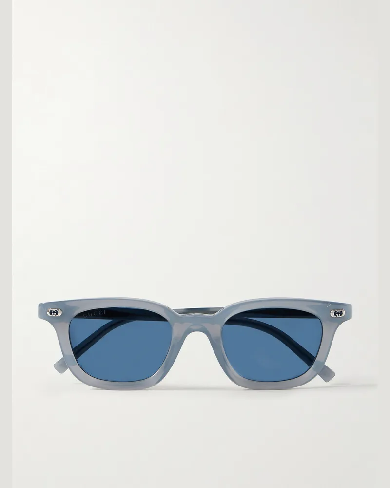 Gucci Sonnenbrille mit D-Rahmen aus Azetat Blau