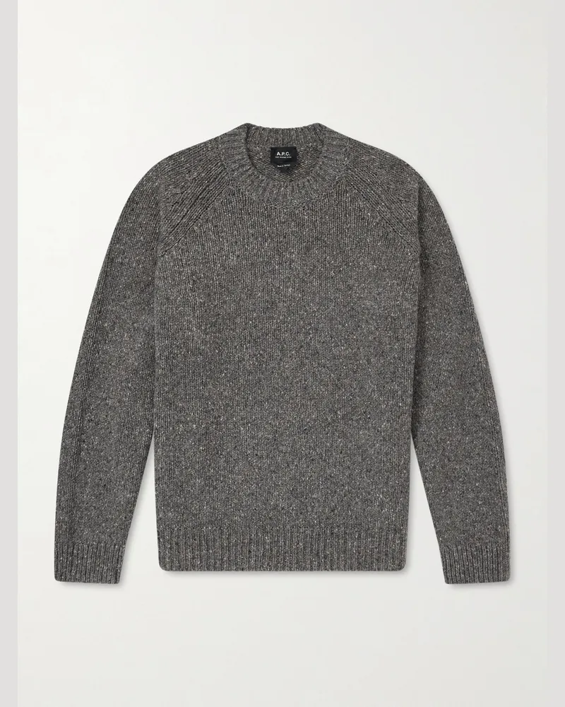 A.P.C. Harris Pullover aus gesprenkelter Schurwolle Grau