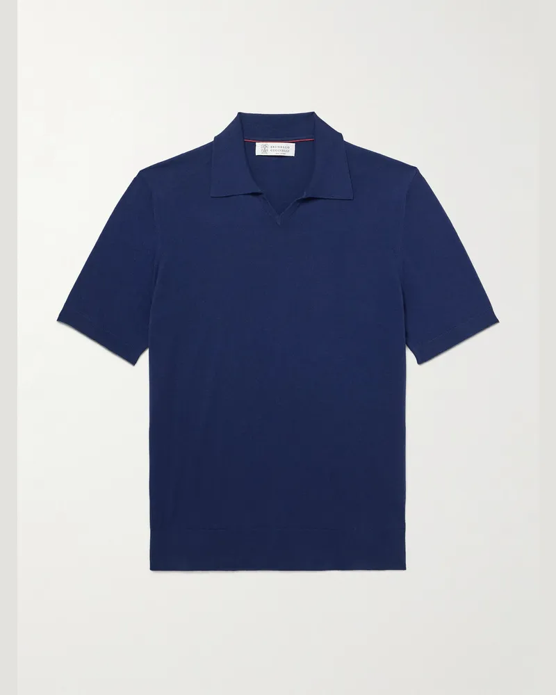 Brunello Cucinelli Polohemd aus Baumwolle Blau