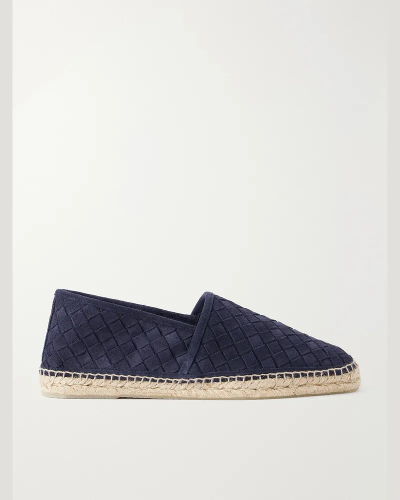 Castañer Porto Woven Suede Espadrilles Blue