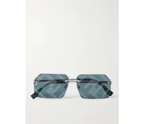 Sky silberfarbene Sonnenbrille mit eckigem Rahmen