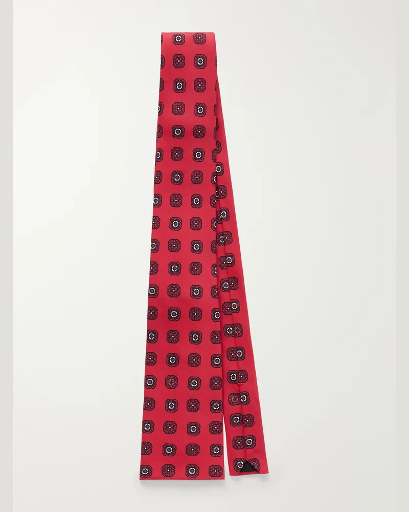 Celine 8 cm Printed Silk-Twill tie Red