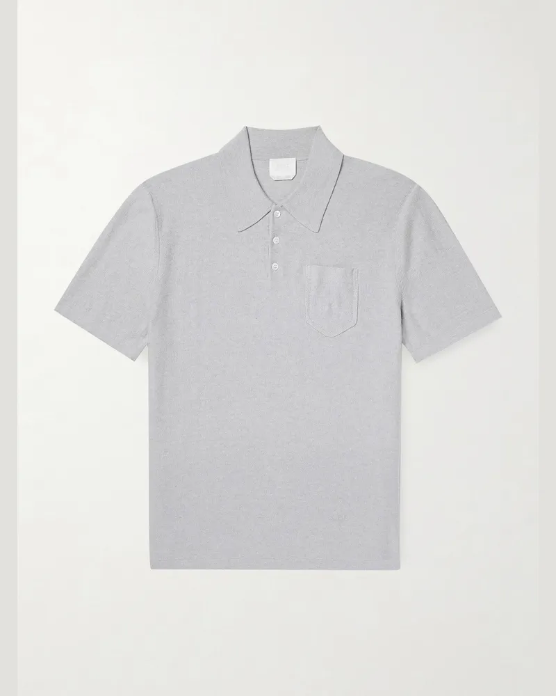A.P.C. Eliot Cotton and Cashmere-Blend Polo Shirt Gray