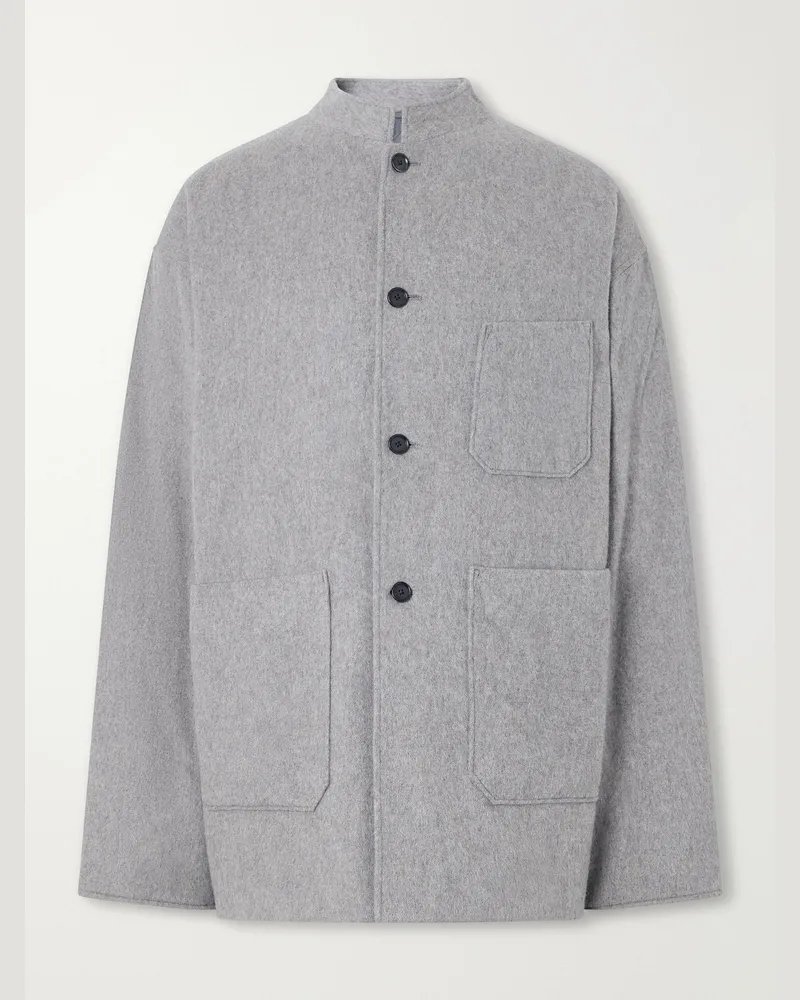Kaptain Sunshine Brushed Wool and Cashmere-Blend Flannel Jacket Gray
