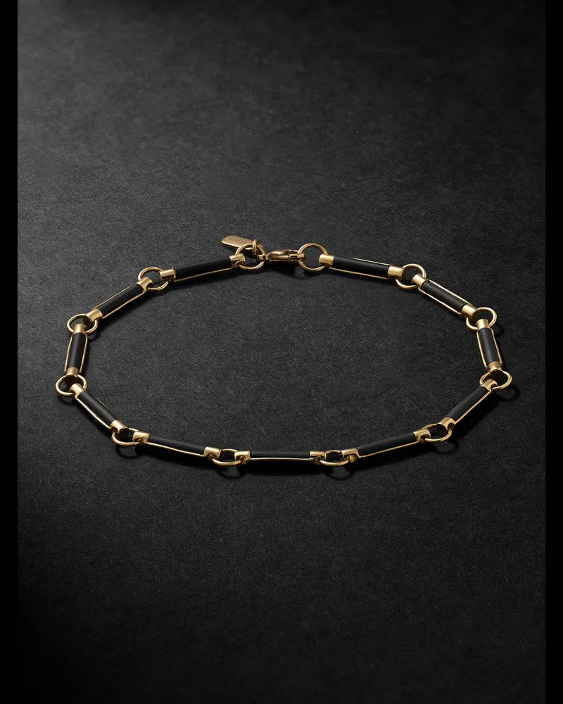 FOUNDRAE Element Armband aus 18 Karat Gold mit Onyxen Schwarz