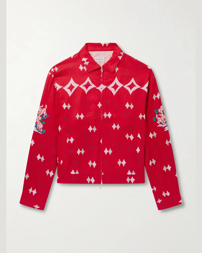 KAPITAL Ainu Mosir Printed Lyocell-Twill Jacket Red