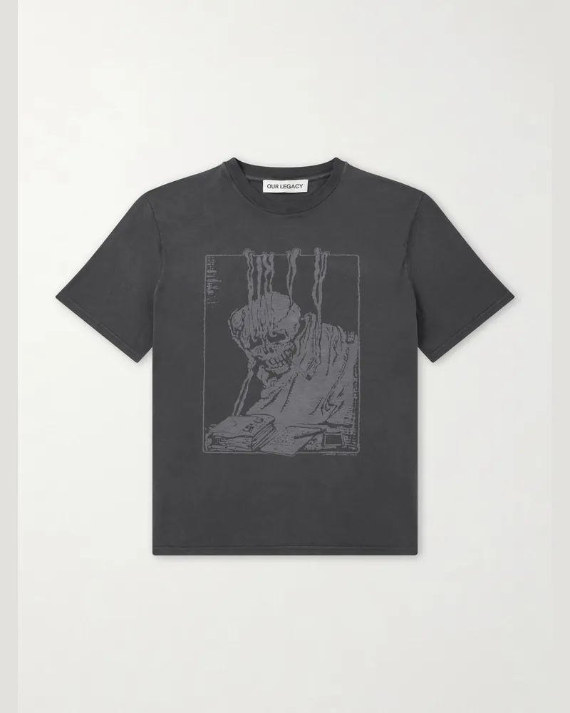 Our Legacy Printed Cotton-Jersey T-Shirt Black