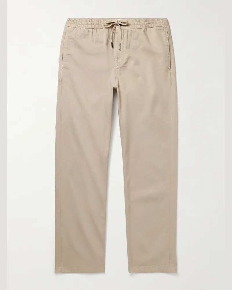 MR P. Edward Straight-Leg Organic Cotton-Twill Drawstring Trousers Neutrals