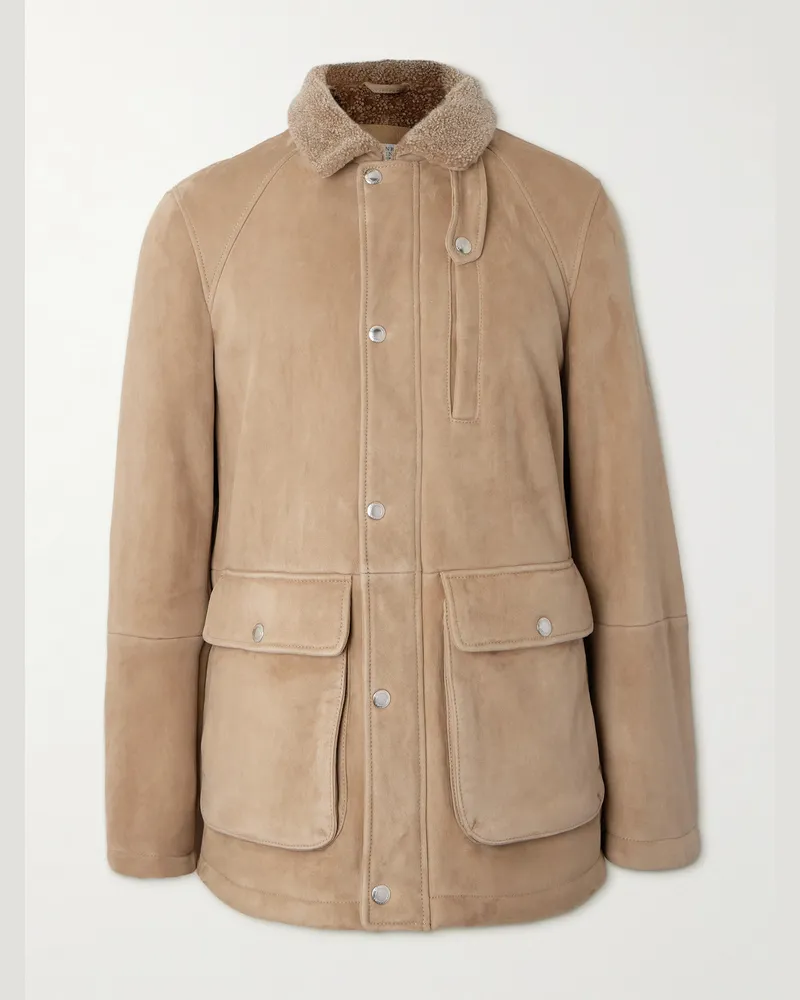 Brunello Cucinelli Jacke aus Shearling Braun