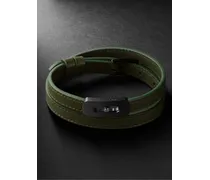 My Move Armband aus Leder und Titan mit DLC-Beschichtung und Diamant