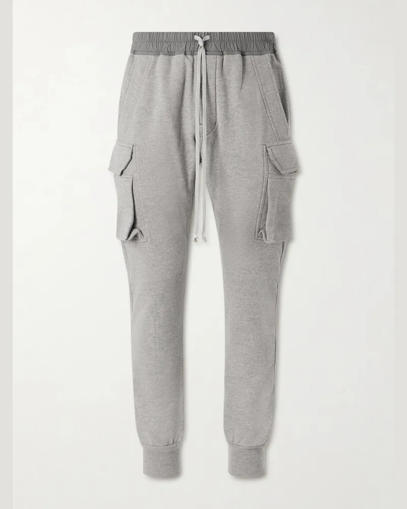 DRKSHDW by Rick Owens Mastodon Tapered Cotton-Blend Jersey Sweatpants Gray