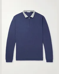 Peter Millar Crown Sweatshirt aus Jersey aus einer Baumwollmischung mit kurzem Reißverschluss Blau