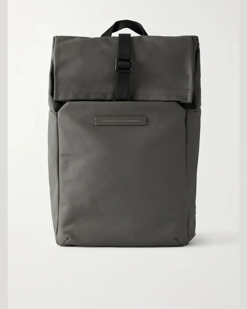 HORIZN STUDIOS SoFo Rolltop X Waxed Cotton-Canvas Backpack Green