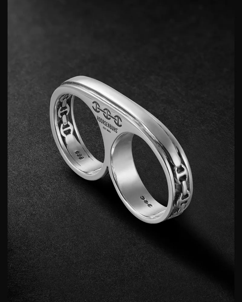 HOORSENBUHS Bonded Double Barrel Knuckle Sterling Silver Ring Silver