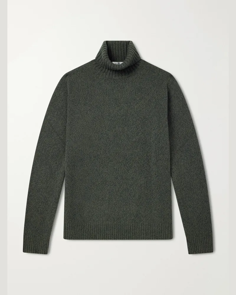 De Petrillo Merino Wool and Cashmere-Blend Rollneck Sweater Green