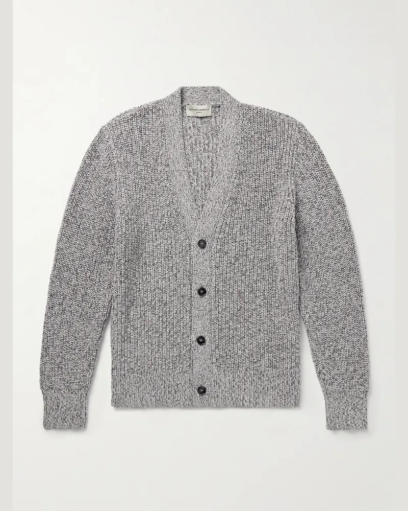 Officine Generale Miles Cardigan aus Biobaumwolle in Rippstrick Grau