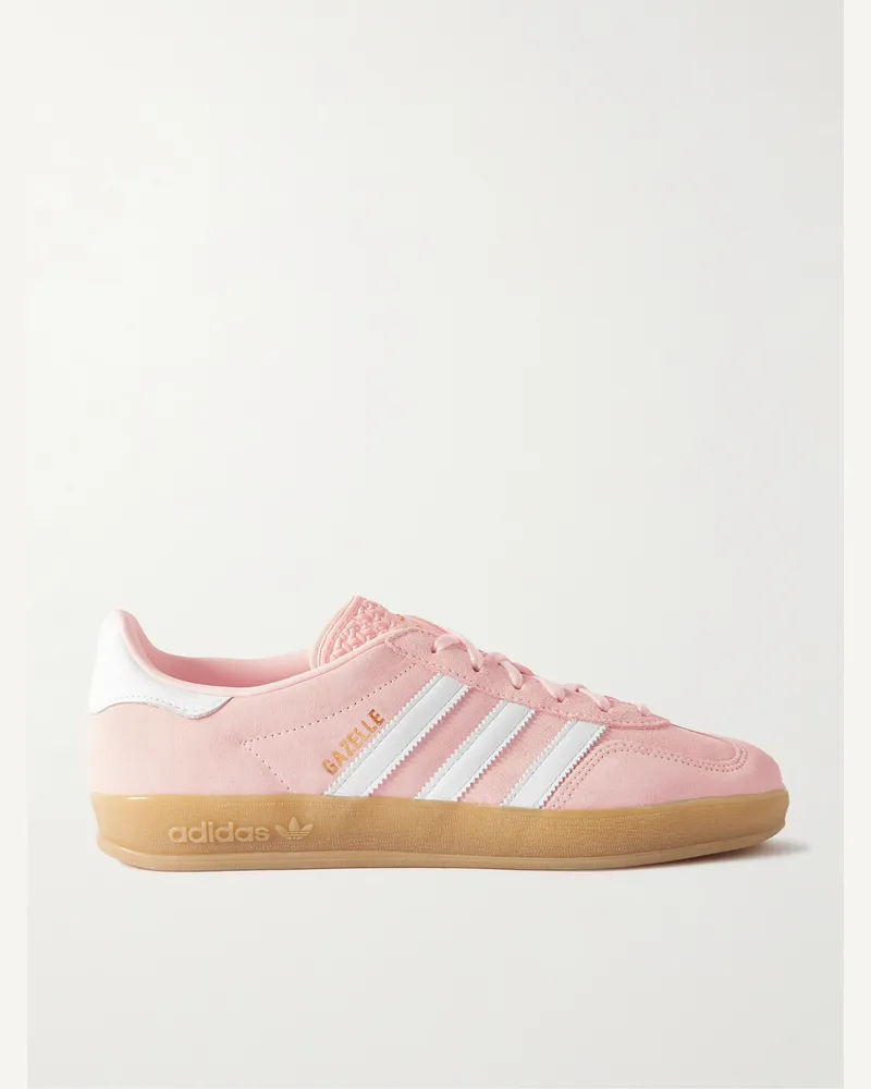 adidas Gazelle Indoor Sneakers aus Veloursleder mit Kunstlederbesatz Pink