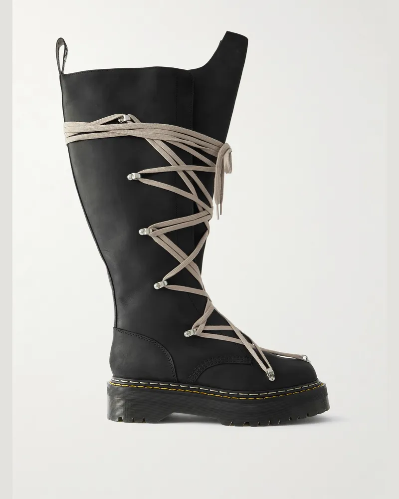 Rick Owens Dr Martens Schnürstiefel aus Leder Schwarz