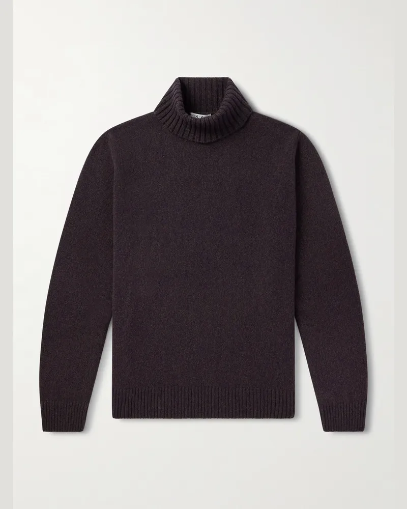 De Petrillo Rollkragenpullover aus einer Woll-Kaschmirmischung Burgunder