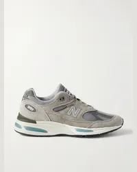 New Balance 991v2 Sneakers aus Veloursleder und Mesh Grau