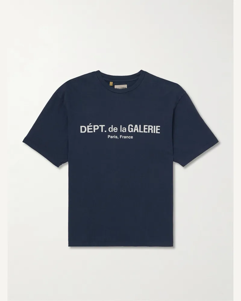 GALLERY DEPT. French Lux T-Shirt aus Baumwoll-Jersey mit Logoflockdruck Blau