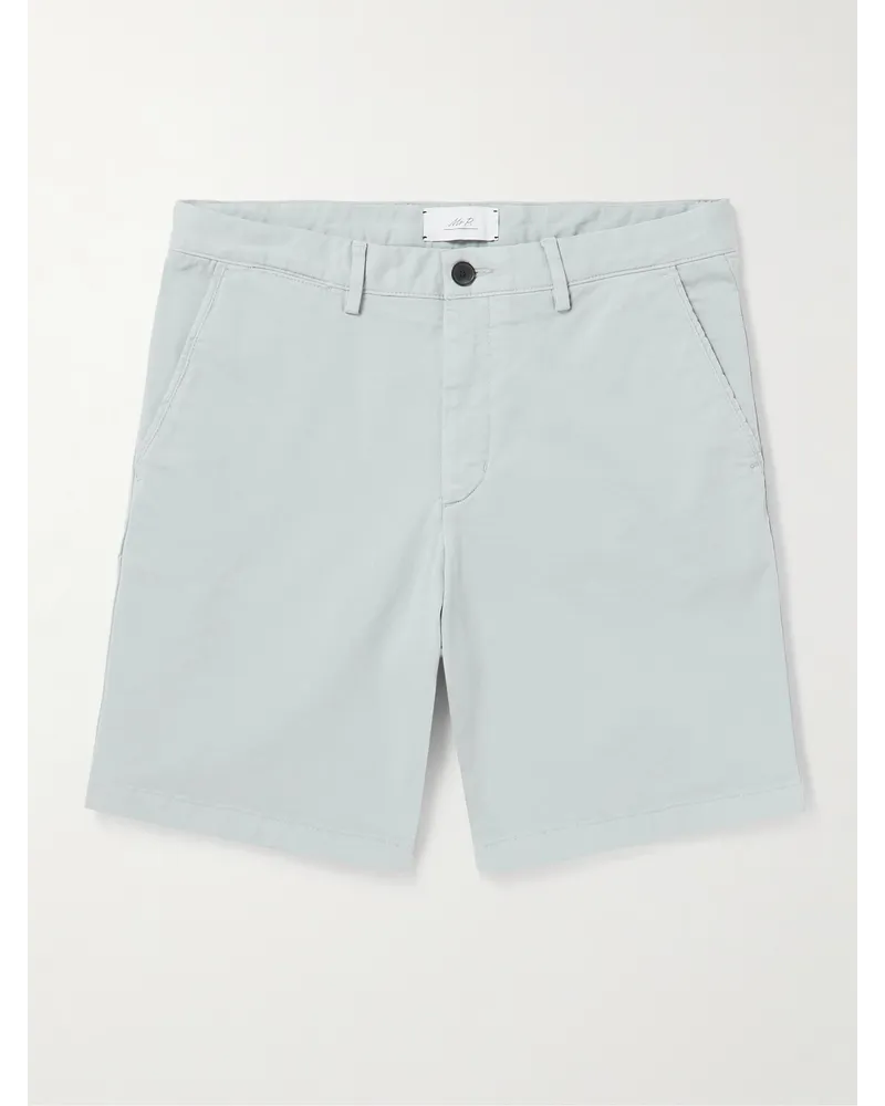 MR P. Gerade geschnittene Bermudashorts aus Twill aus einer Baumwollmischung in Stückfärbung Grau